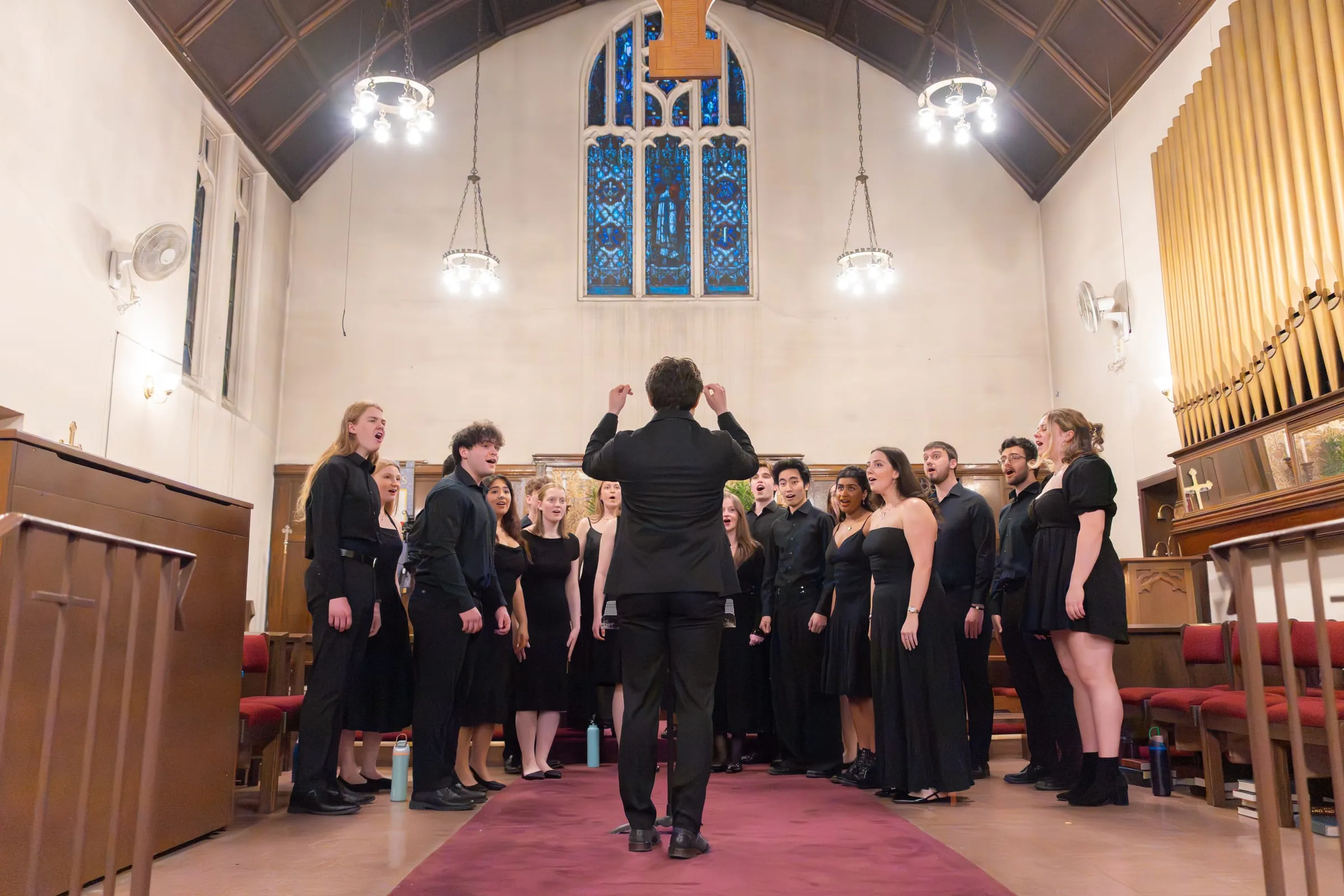 The NU Madrigal Singers performing at St. Cyprian's Church